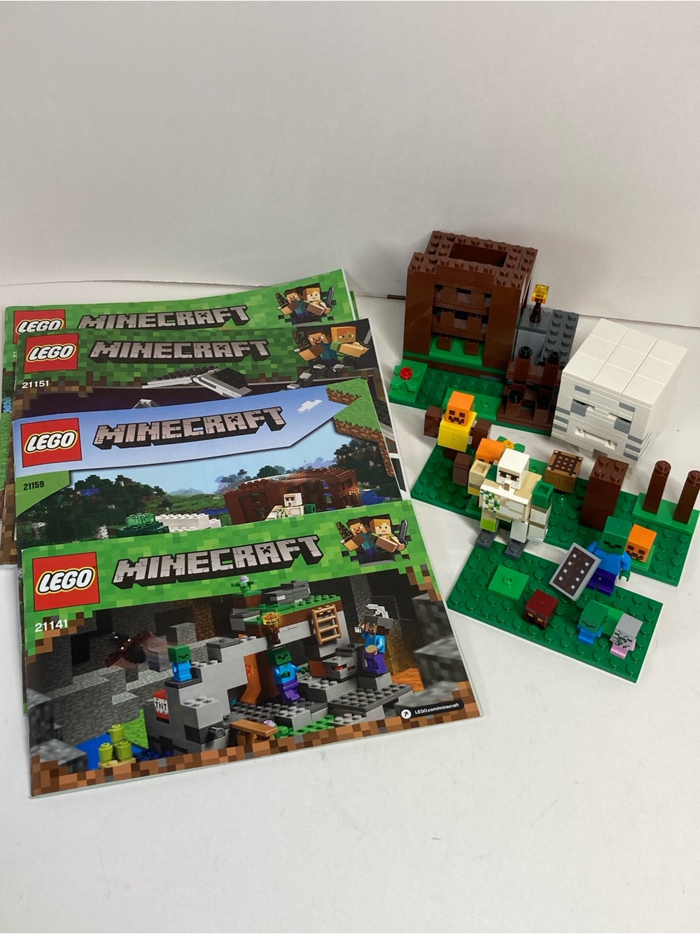 LEGO Minecraft Mixed Sets Lot And Manuals Iron Golem Ghast Mini Zombie Pumpkin